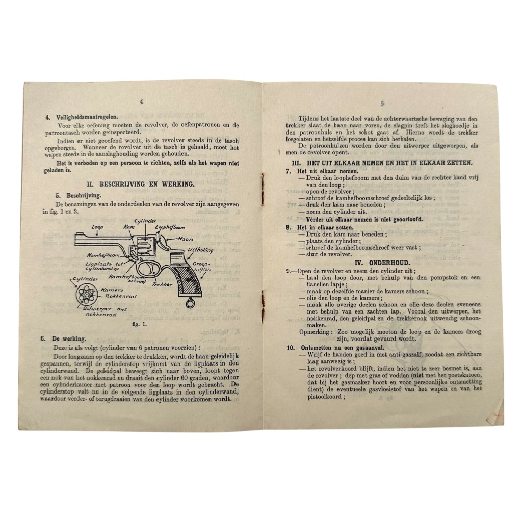 Original WWII Dutch army (London 1943) manual Revolver van 9,65 mm - Image 5