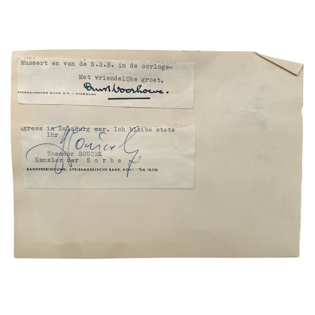 Original WWII Dutch NSB autograph of Ernst Voorhoeve - Image 2