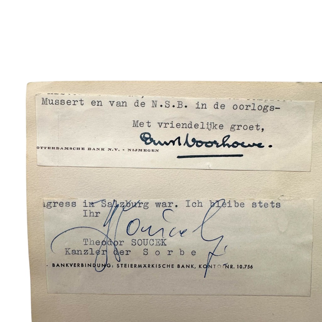 Original WWII Dutch NSB autograph of Ernst Voorhoeve - Image 3