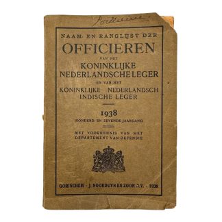 Origineel 1938 Naam- en Ranglijst der Officieren Koninklijke Nederlandsche Leger en KNIL boek voor verzamelaars van militaire naslagwerken.