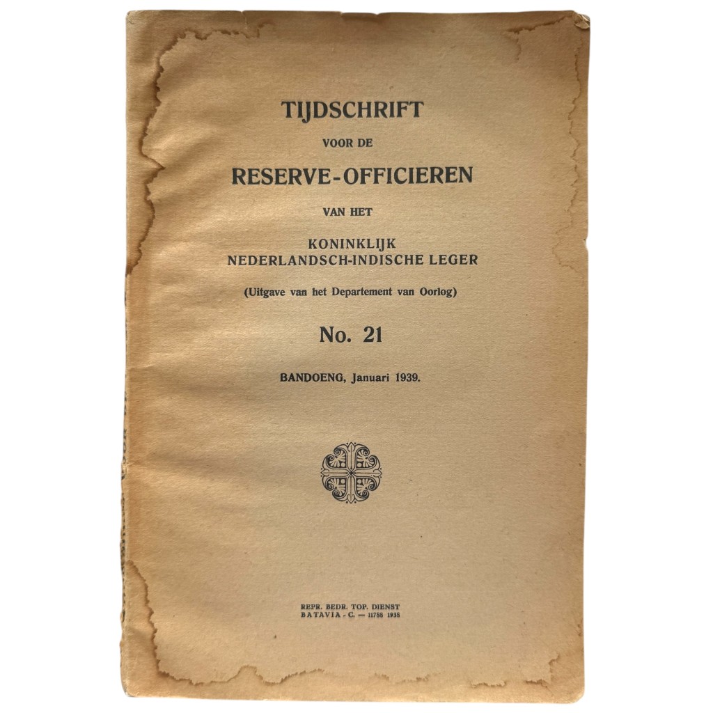 Original 1939 Dutch KNIL 'Tijdschrift voor de Reserve-Officieren van het Koninklijk Nederlandsch-Indische Leger'
