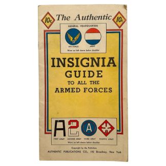 Original American booklet 'The Authentic Insignia Guide to All the Armed Forces