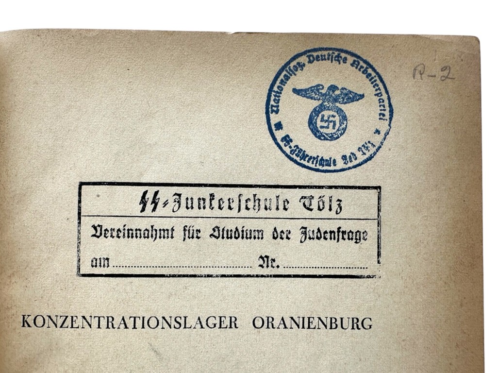 Original German book 'Konzentrationslager Oranienburg' from 1934, written by SA-Sturmbannführer Schäfer from the SS-Junkerschule Tölz