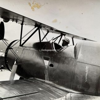 Originele pre-1940 Nederlandse Luchtvaart Afdeling foto blindvlieginstructie militair tweedekker vliegtuig historische luchtvaart verzamelaars