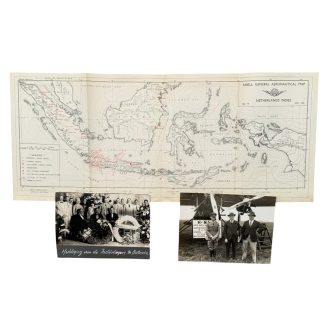 Original Pre 1941 Dutch-Indies flight crew set photos and map
