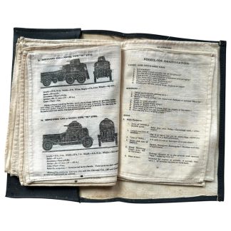 Original WWII British SOE cloth field manual dated 1945, produced for clandestine operations in Asia