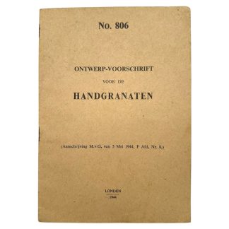Original WWII Dutch Army Manual (London 1944) on Hand grenades