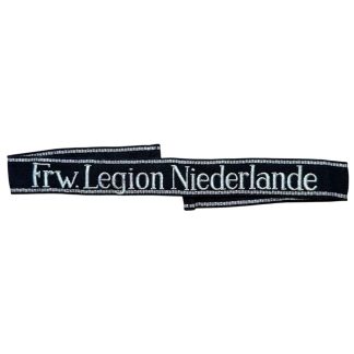 Original WWII Dutch Waffen-SS SS-Freiwilligen Legion 'Niederlande' RZM cuff title rare full length German militaria collector item.