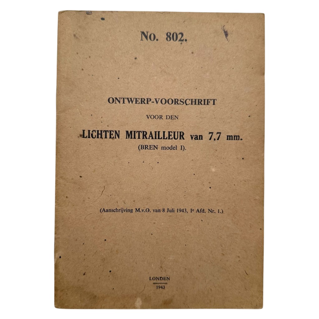 Original WWII Dutch army (London 1943) manual Bren model I