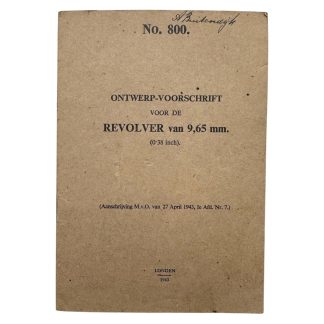 Original WWII Dutch army (London 1943) manual Revolver van 9,65 mm