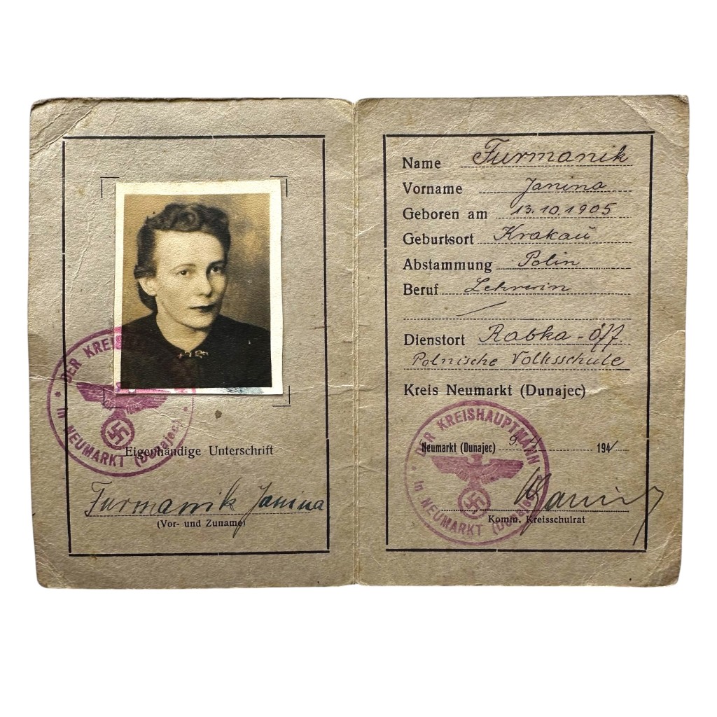 Original WWII German Personalausweis occupied Poland Neumarkt (Dunajec) - Krakow 1941