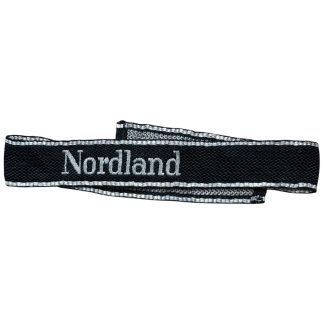 Original WWII German Waffen-SS 11th SS-Freiwilligen-Panzergrenadier-Division 'Nordland' flatwire officers cuff title rare full length collector militaria.