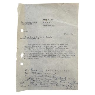 Original WWII German document Soest in the Netherlands 1944