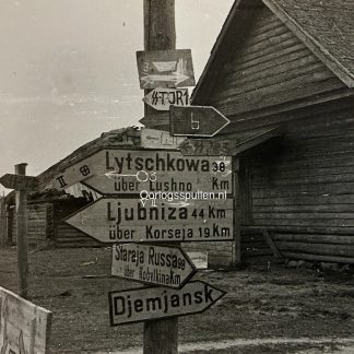 Original WWII German photo of military road signs