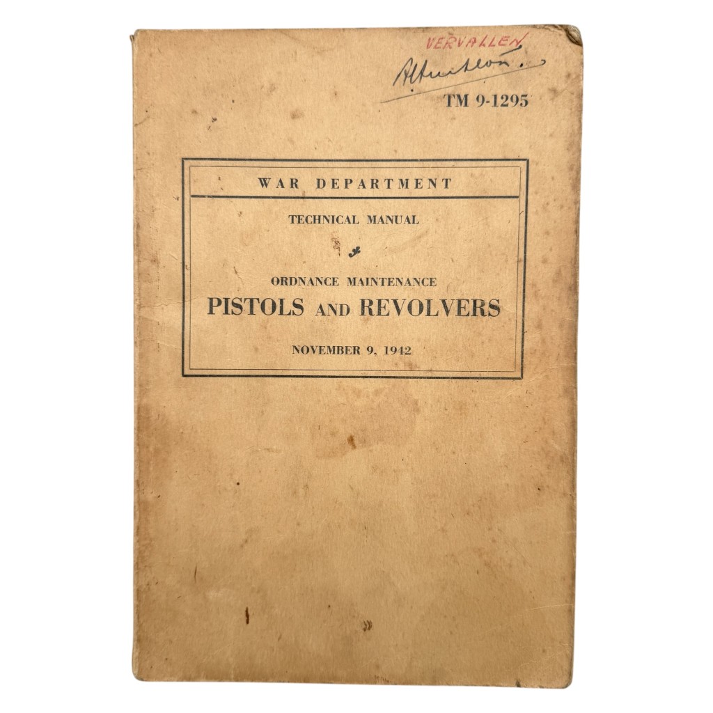Original WWII US Army Technical Manual TM 9-1295 'Pistols and Revolvers'