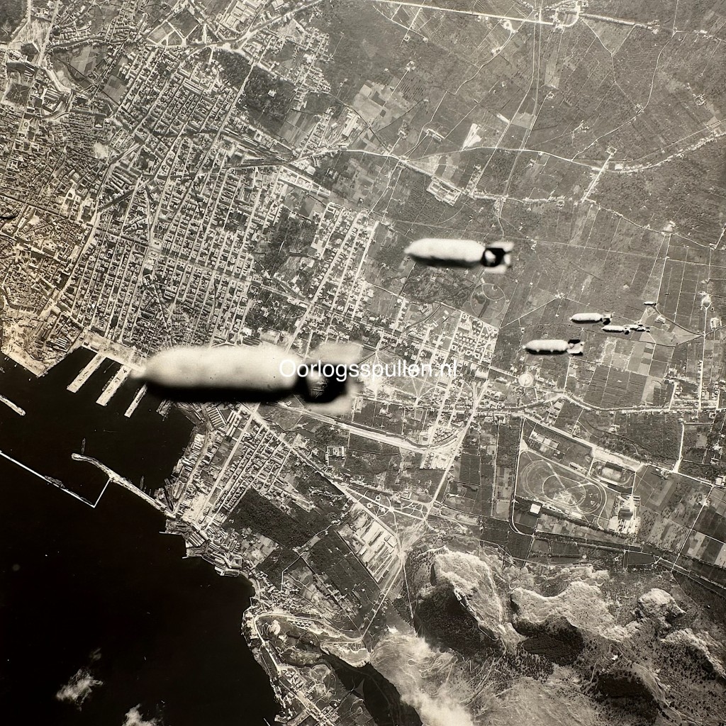Original WWII collection of Allied aerial reconnaissance photographs featuring bombing missions, reconnaissance flights and target analysis over Italy