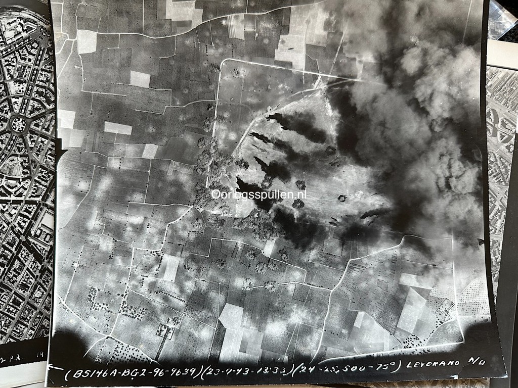 Original Allied Second World War aerial photograph collection from No. 683 Squadron RAF showing bombing missions, reconnaissance flights and aerial photography over Italy for collectors.