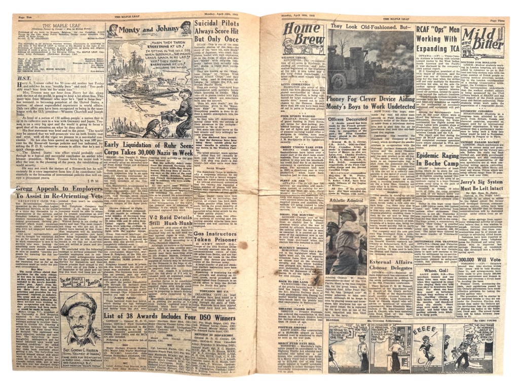 Original WWII Canadian issue of 'The Maple Leaf', the military newspaper published for Canadian Forces in Europe - Apeldoorn - Zwolle - Meppel - Image 3