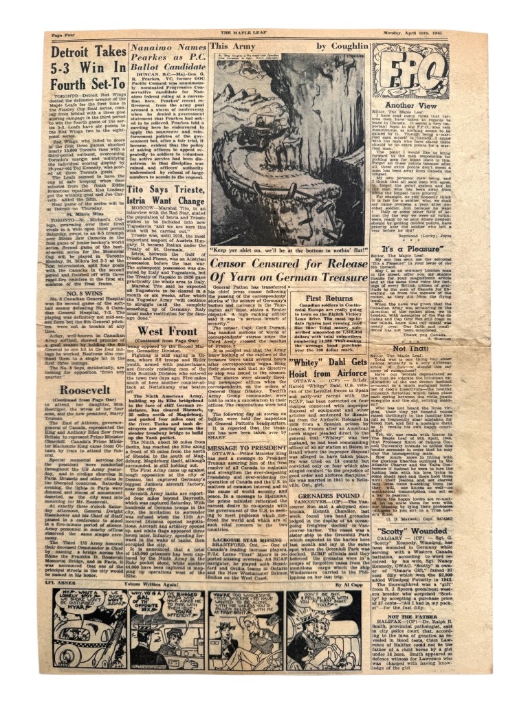 Original WWII Canadian issue of 'The Maple Leaf', the military newspaper published for Canadian Forces in Europe - Apeldoorn - Zwolle - Meppel - Image 4