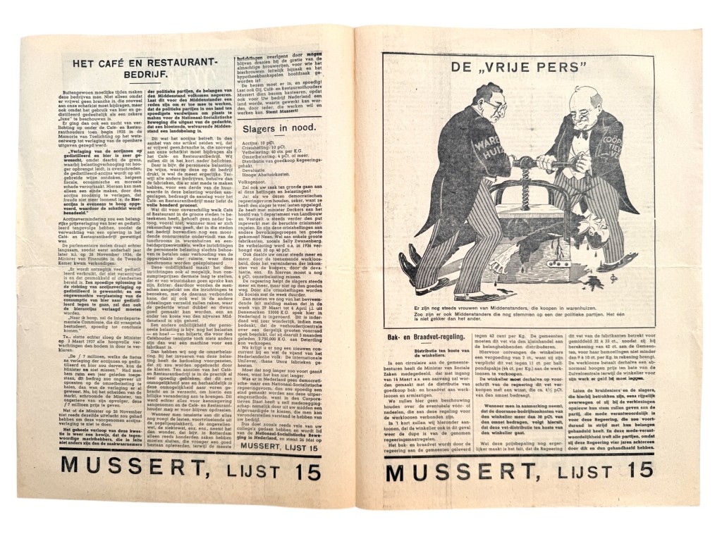 Original 1937 Dutch NSB election newspaper 'De vrije Middenstander' - Image 3