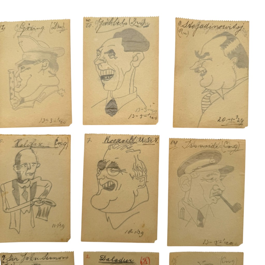 Original Pre-WWII Dutch Mobilization Period Hand-Drawn Political Caricatures 1939-1940 - Image 2