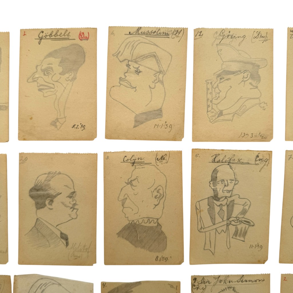Original Pre-WWII Dutch Mobilization Period Hand-Drawn Political Caricatures 1939-1940 - Image 3