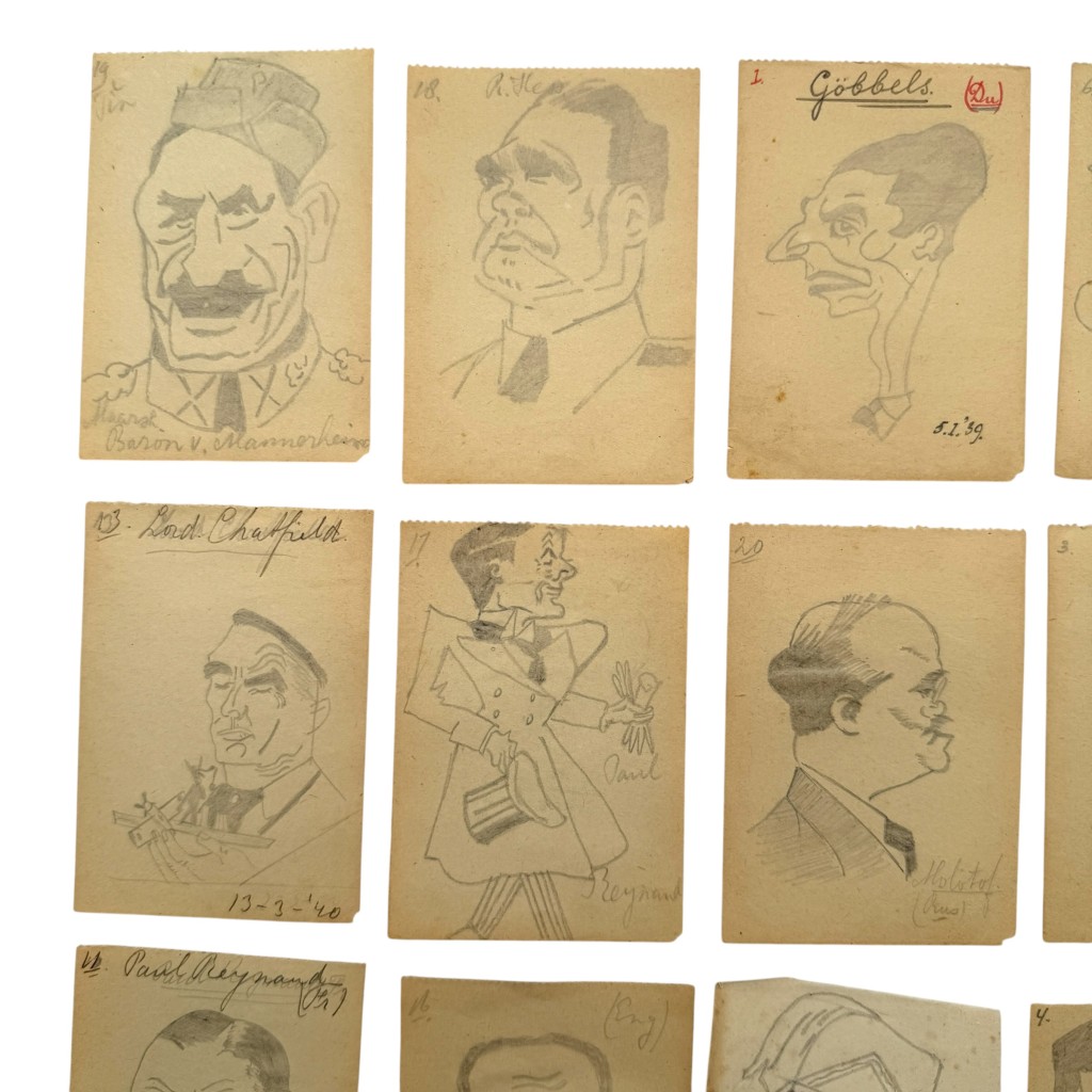 Original Pre-WWII Dutch Mobilization Period Hand-Drawn Political Caricatures 1939-1940 - Image 4