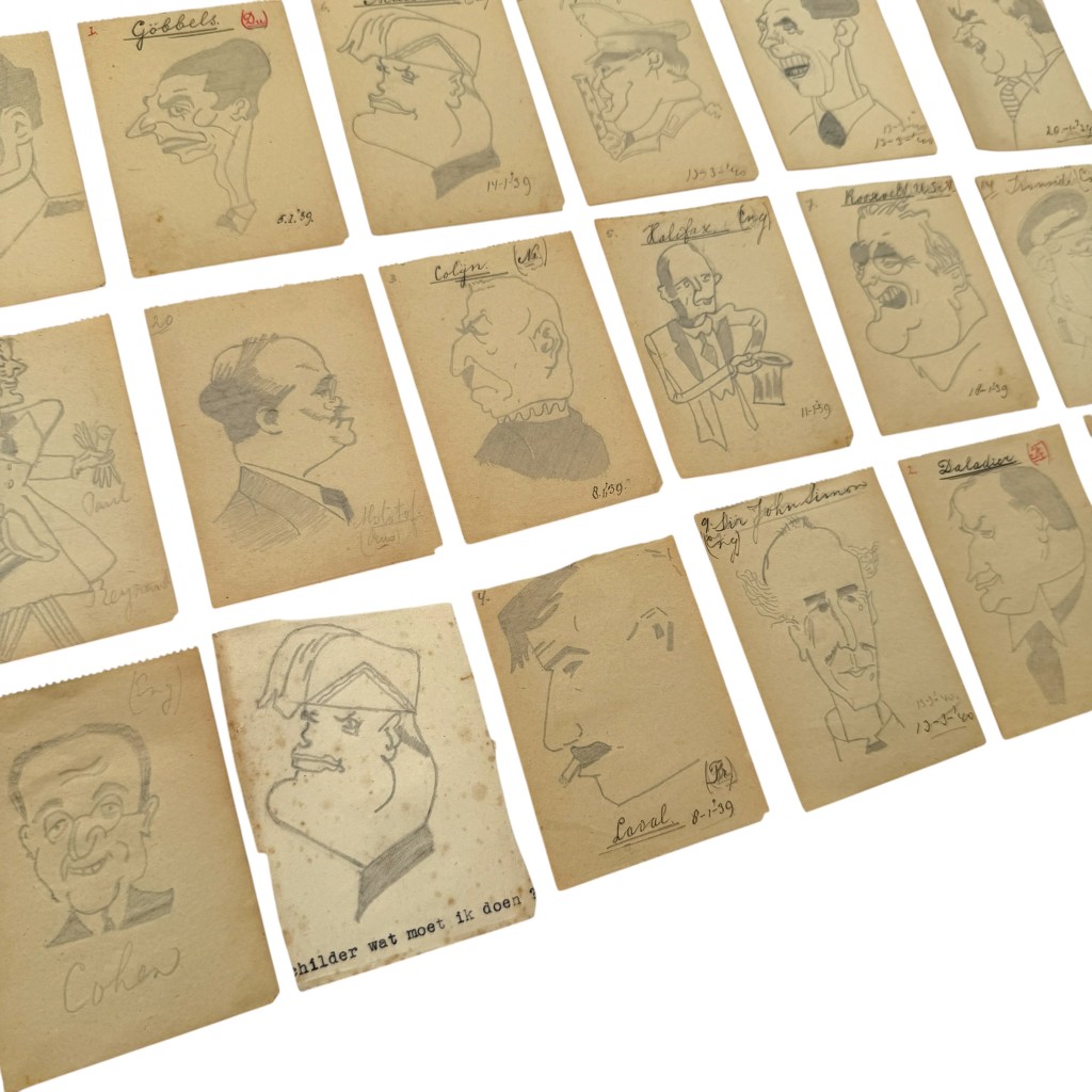 Original Pre-WWII Dutch Mobilization Period Hand-Drawn Political Caricatures 1939-1940 - Image 5