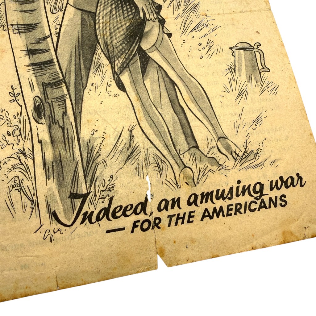Original WWII German Propaganda Leaflet 'Indeed an Amusing War – For the Americans' 1944 - Image 2