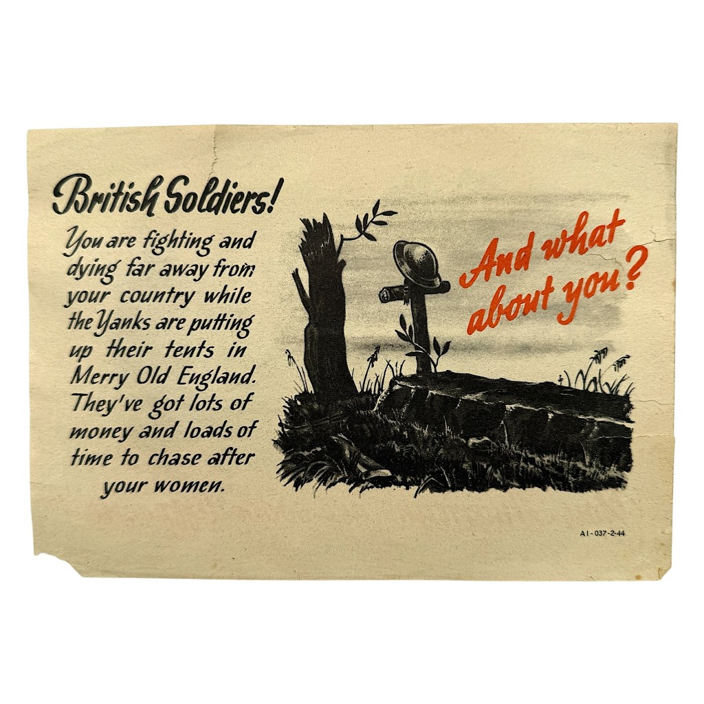 Original WWII German Propaganda Leaflet 'British Soldiers – And What About You?' 1944