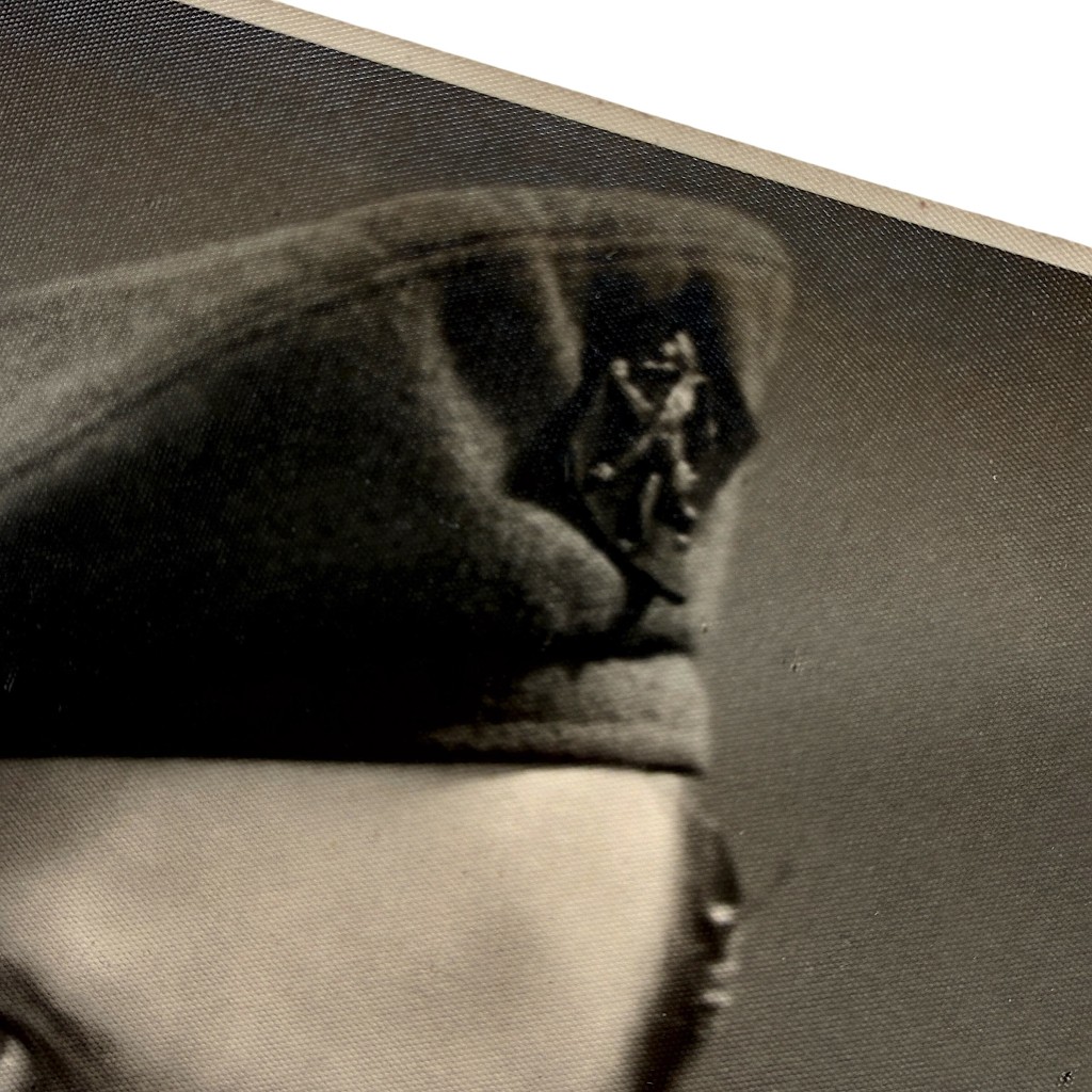Original WWII Belgian Soldier Portrait Photo in Allied Uniform with Belgian Lion Beret Badge