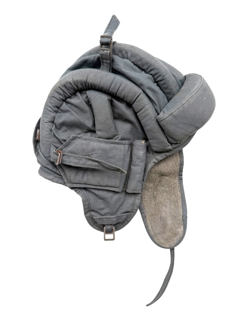 Original WWII Soviet Russian M37 Type 2 tanker helmet in Zirka cloth with wool lining for Red Army tank crew