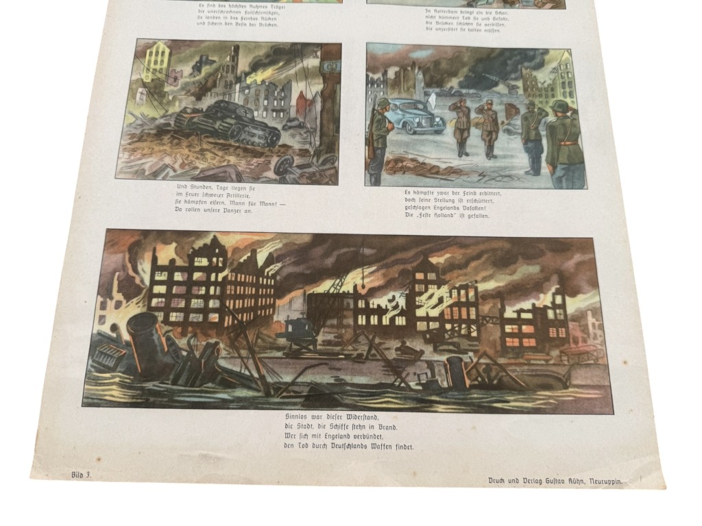 Original WWII German propaganda poster 'Kampf um Rotterdam' - Image 3