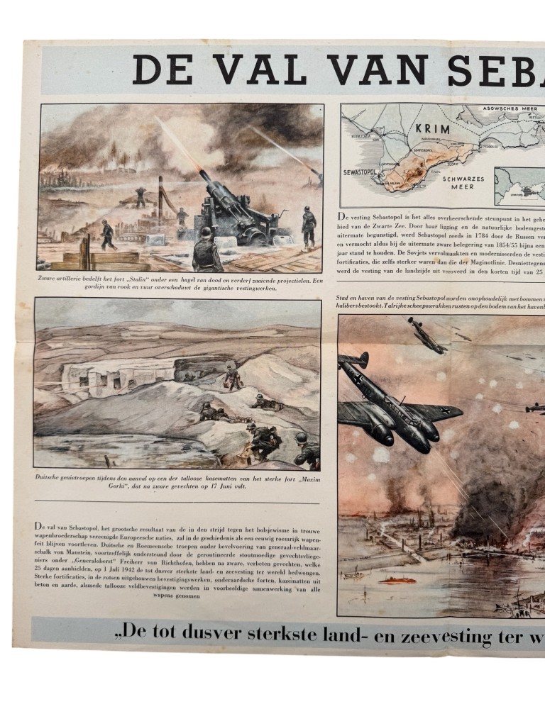 Original WWII German Dutch Propaganda Poster Fall of Sevastopol Crimea 1942 - Image 3