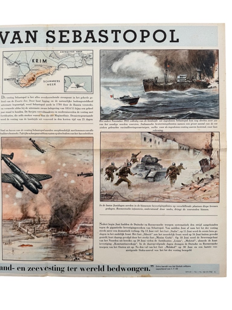 Original WWII German Dutch Propaganda Poster Fall of Sevastopol Crimea 1942 - Image 4