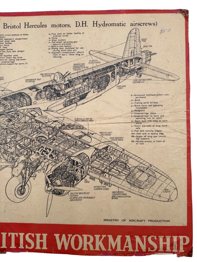 Original WWII British Short Stirling Bomber Ministry of Aircraft Production Poster - Image 5
