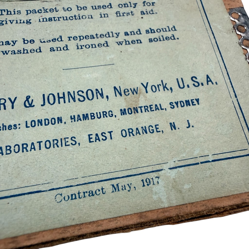 Original WW1 1917 US Army First Aid Instruction Packet – Seabury & Johnson New York - Image 2