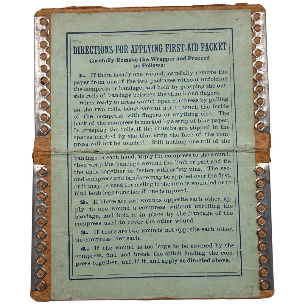Original WW1 1917 US Army First Aid Instruction Packet – Seabury & Johnson New York - Image 3