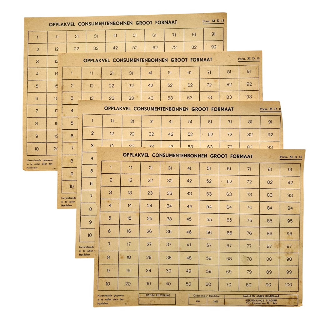 Original WWII Dutch mounting sheet for ration and consumer coupons Ede - Image 2