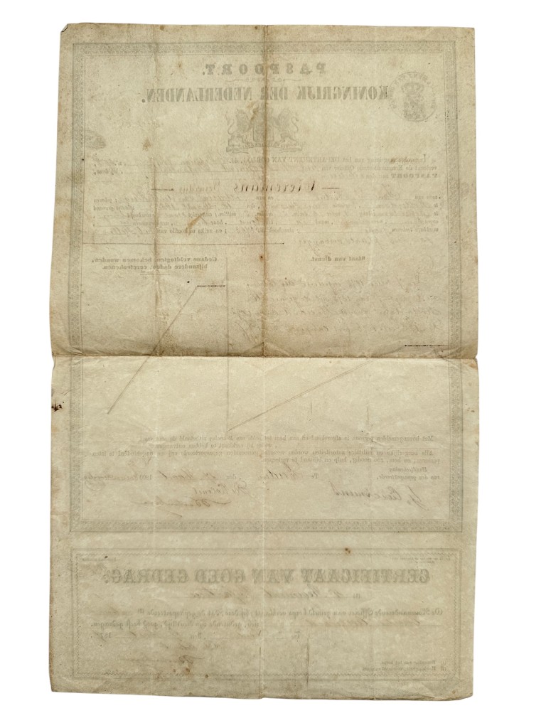 Original 1875 Dutch Army service book with matching military passport issued to the 4th Regiment Infantry - Rotterdam - Image 5