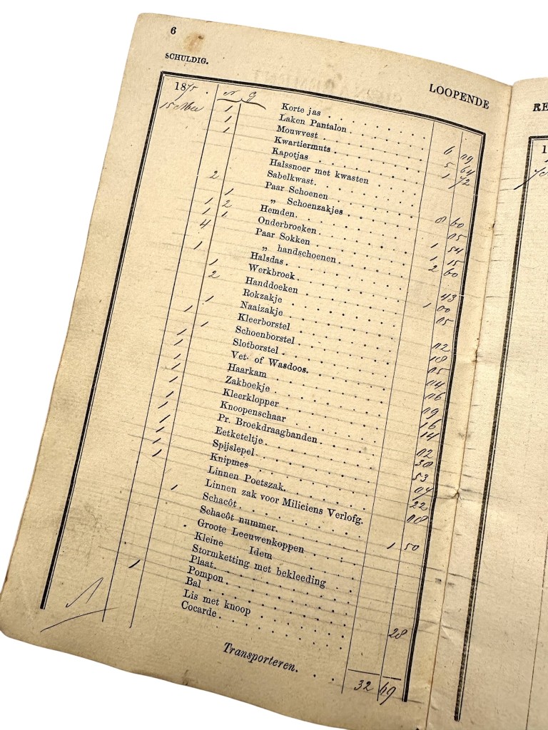 Original 1875 Dutch Army service book with matching military passport issued to the 4th Regiment Infantry - Rotterdam - Image 11