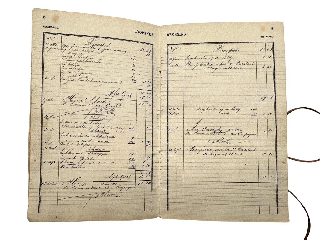 Original 1875 Dutch Army service book with matching military passport issued to the 4th Regiment Infantry - Rotterdam - Image 13