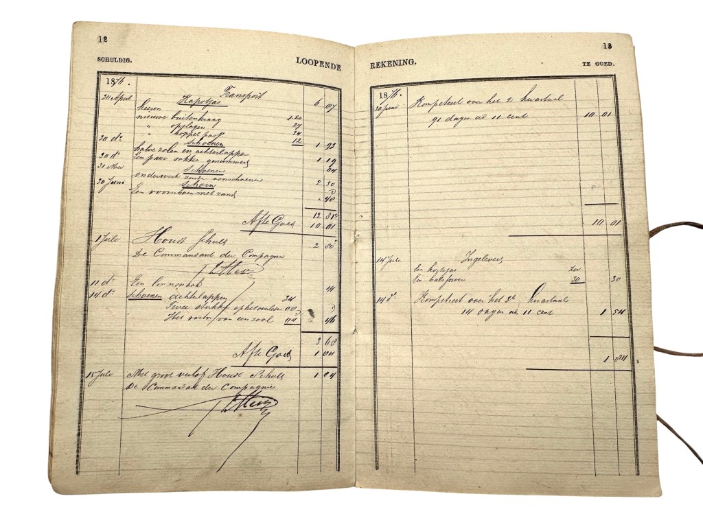 Original 1875 Dutch Army service book with matching military passport issued to the 4th Regiment Infantry - Rotterdam - Image 15