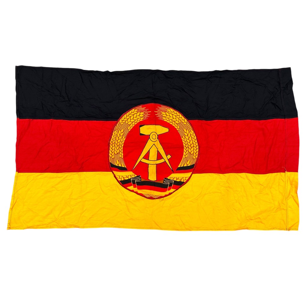 Original East German DDR NVA national flag featuring the official state emblem of the German Democratic Republic - Image 4