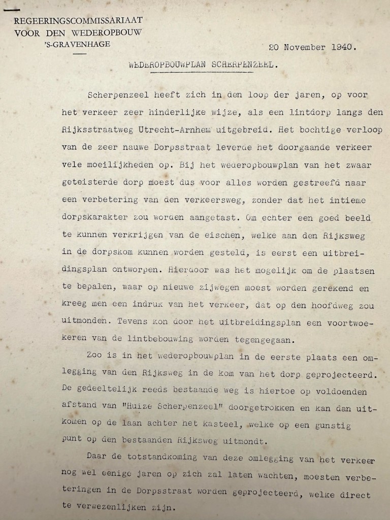 Original WWII Dutch reconstruction plan for Scherpenzeel, issued by the Government Reconstruction Commission in The Hague - Image 2