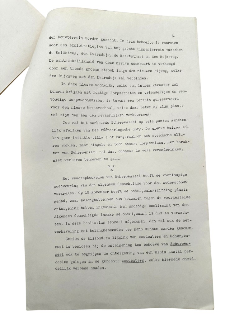 Original WWII Dutch reconstruction plan for Scherpenzeel, issued by the Government Reconstruction Commission in The Hague - Image 3