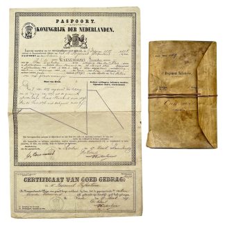 Origineel 1875 Nederlands leger zakboekje met militair paspoort 4e Regiment Infanterie Gerardus Cieremans Rotterdam compleet militair document.
