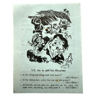 Original Vietnam War Propaganda Leaflet Anti-Viet Cong