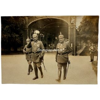 Original WWI German Army photo Paul von Hindenburg and Erich Ludendorff during visit of King of Bulgaria to German Kaiser.