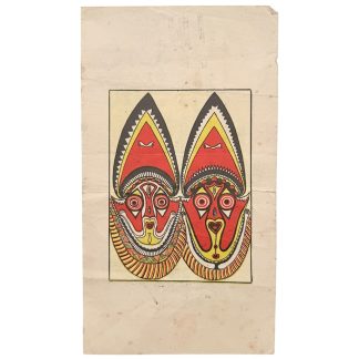 Rare original WWII Australian Tok Pisin propaganda leaflet New Guinea with Melanesian tribal masks against Japan during the Pacific War